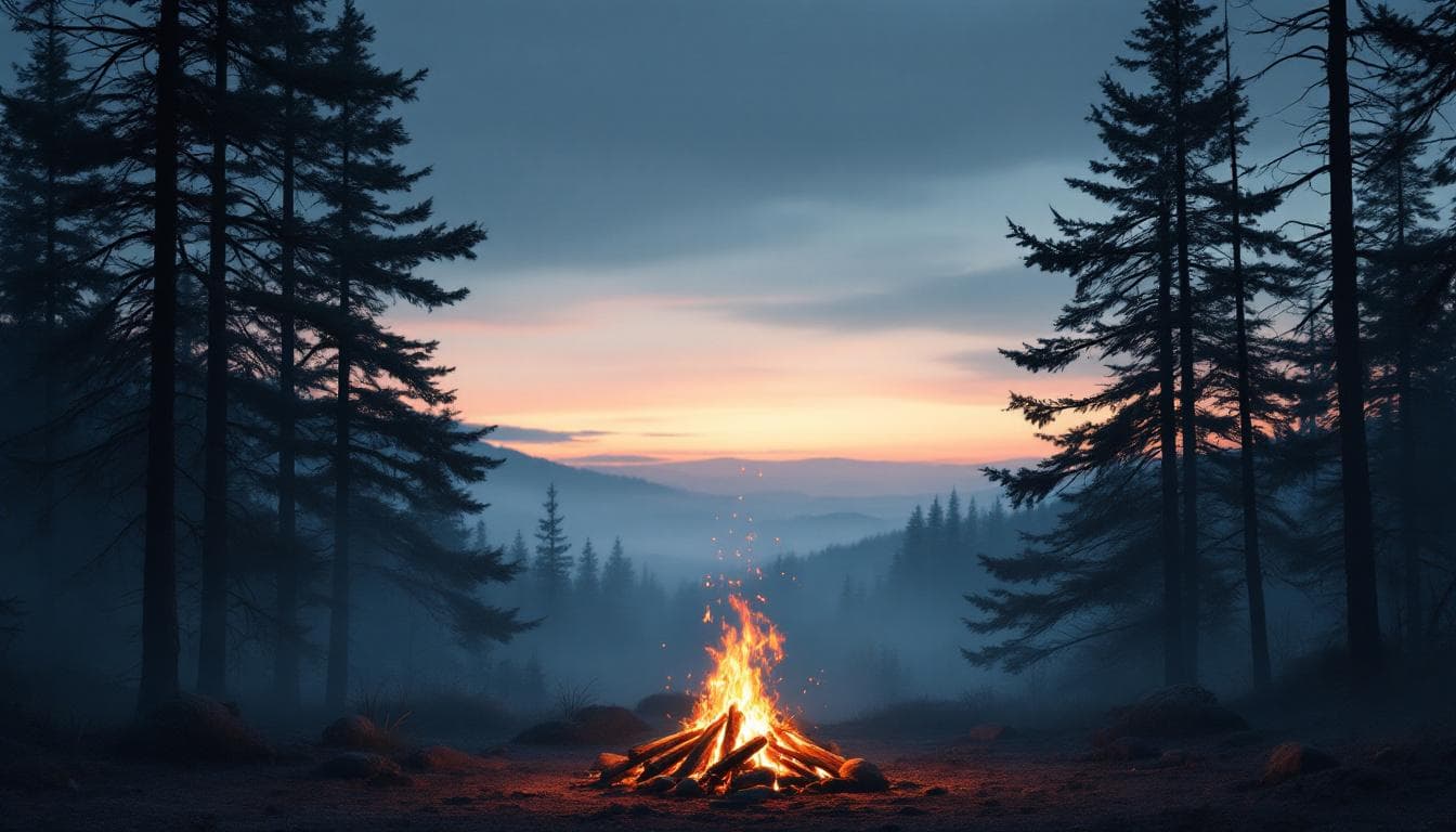  Lagerfeuer-Nacht-Glut