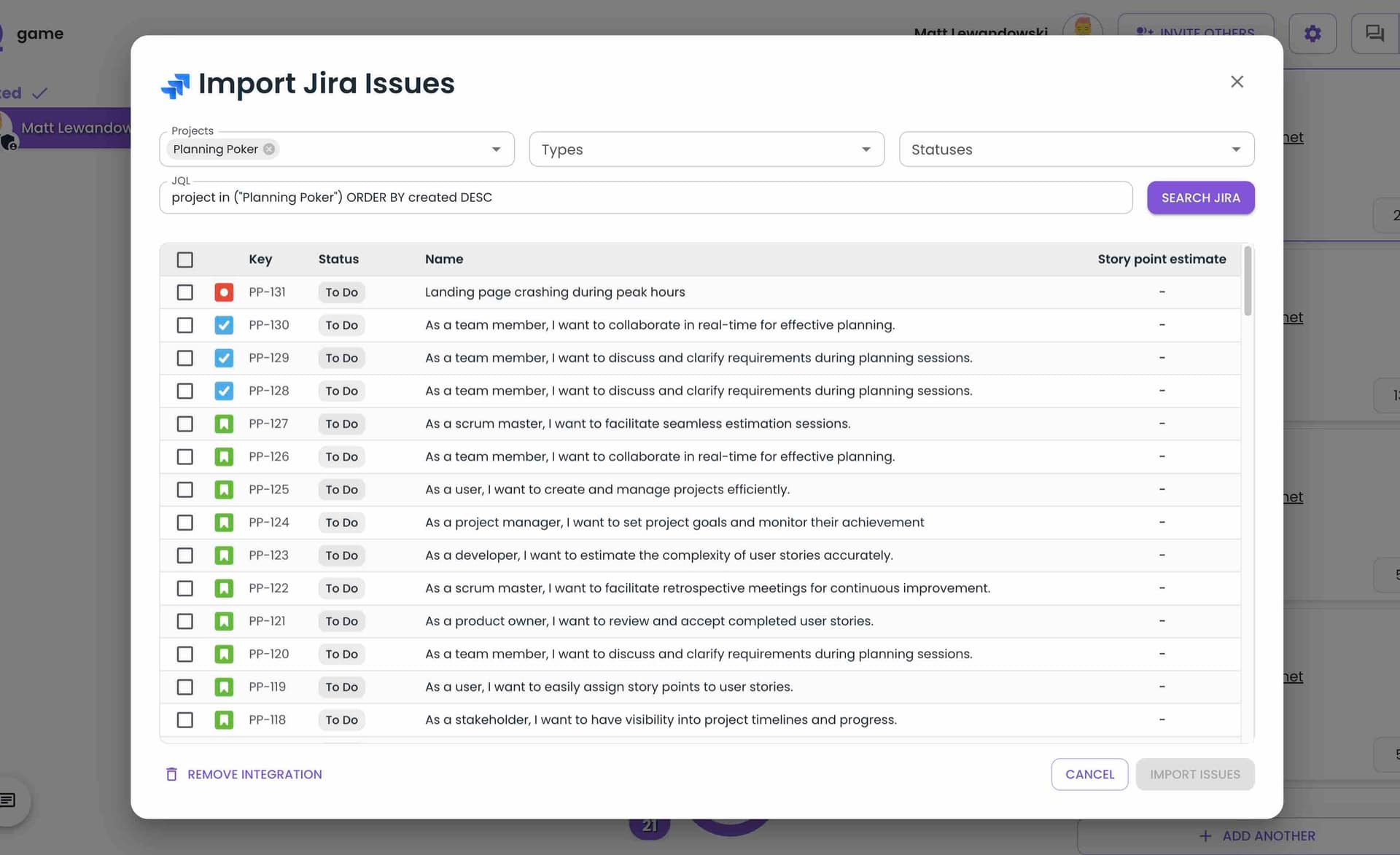 Importing tickets from Jira into Kollabe