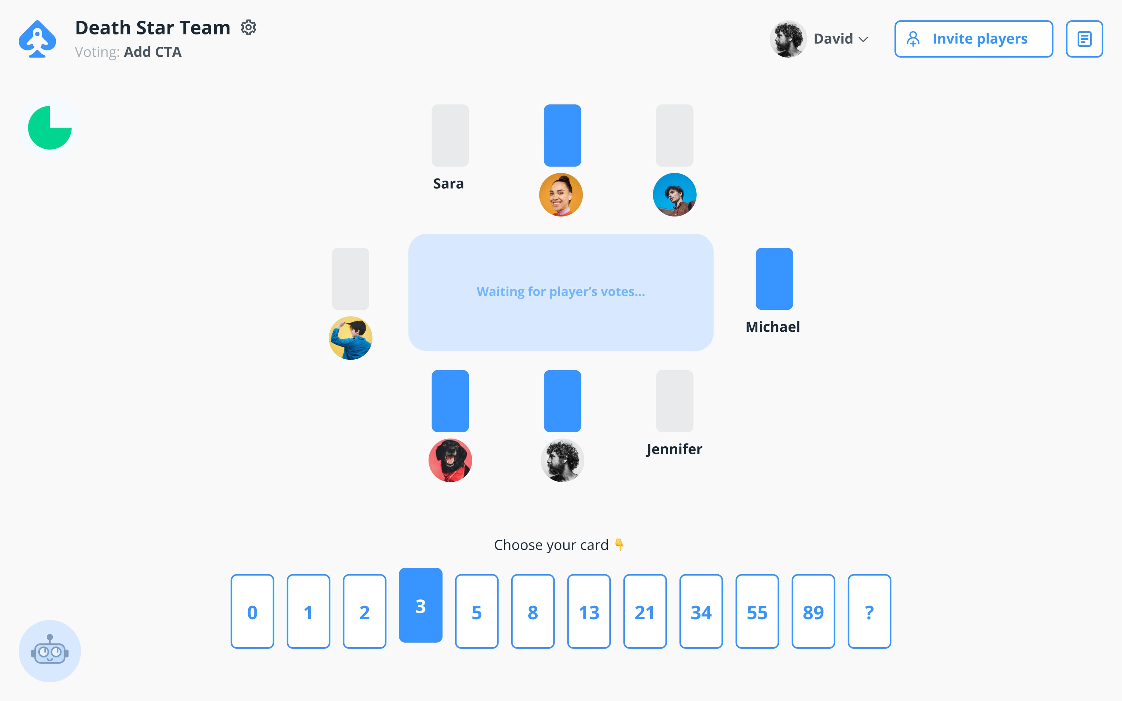 Planning Poker Online interface