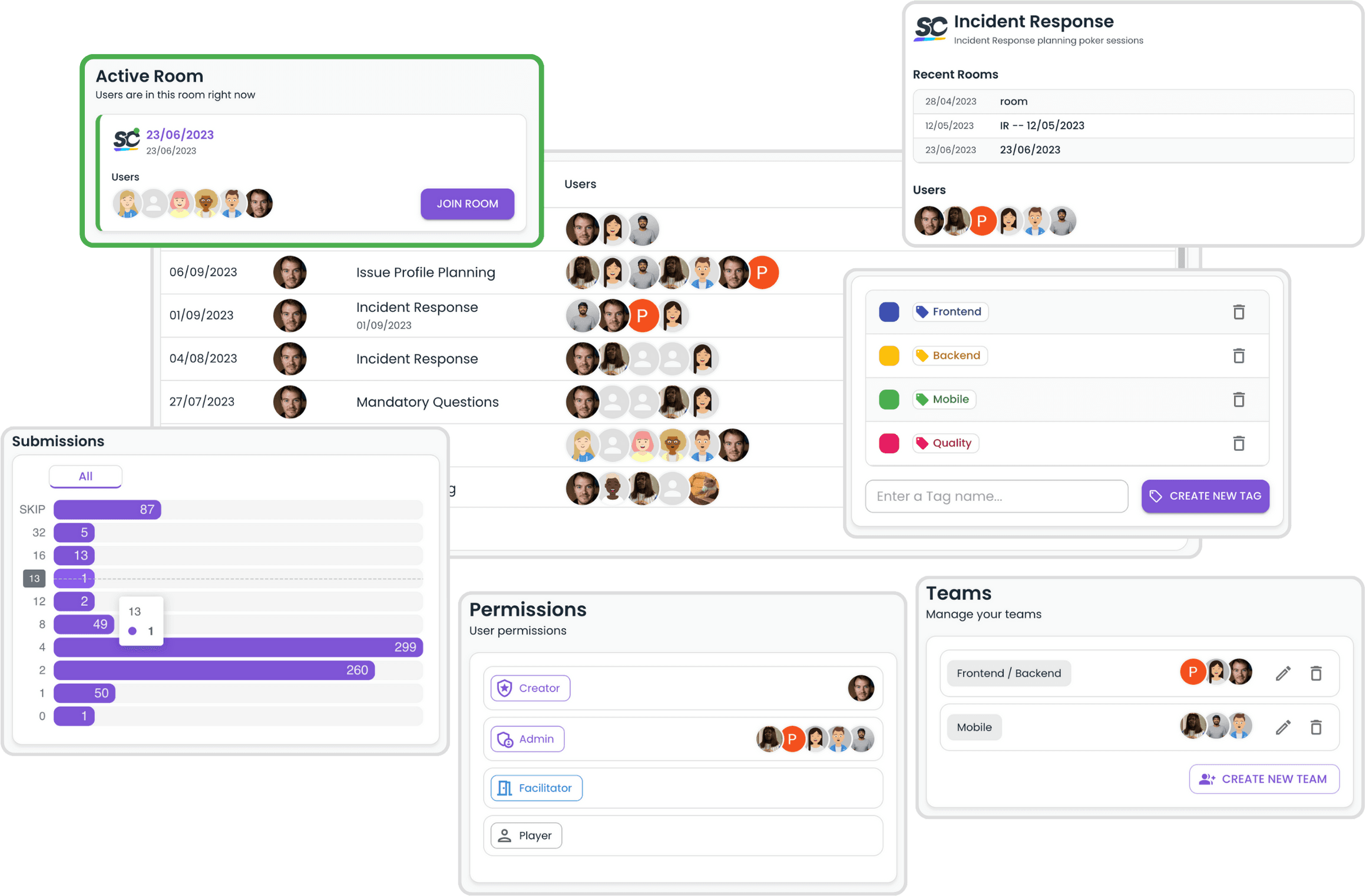 Planning Poker spaces are for organisations or large teams to manage multiple planning sessions.