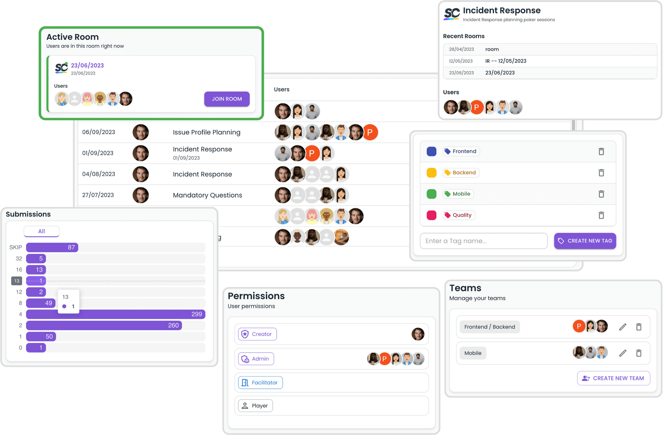 A teams Space for Planning Poker