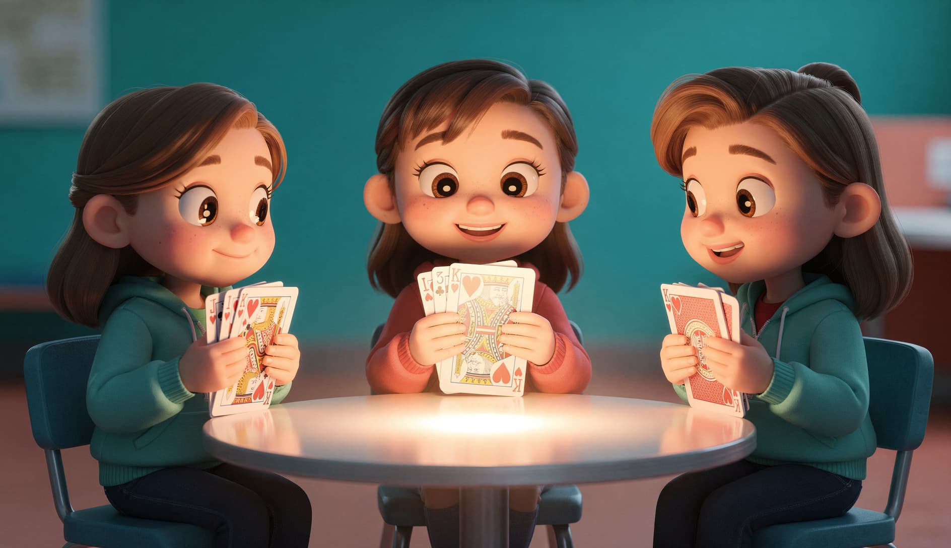 Ilustración de un equipo distribuido jugando al planning poker online, levantando cartas de estimación hacia sus pantallas