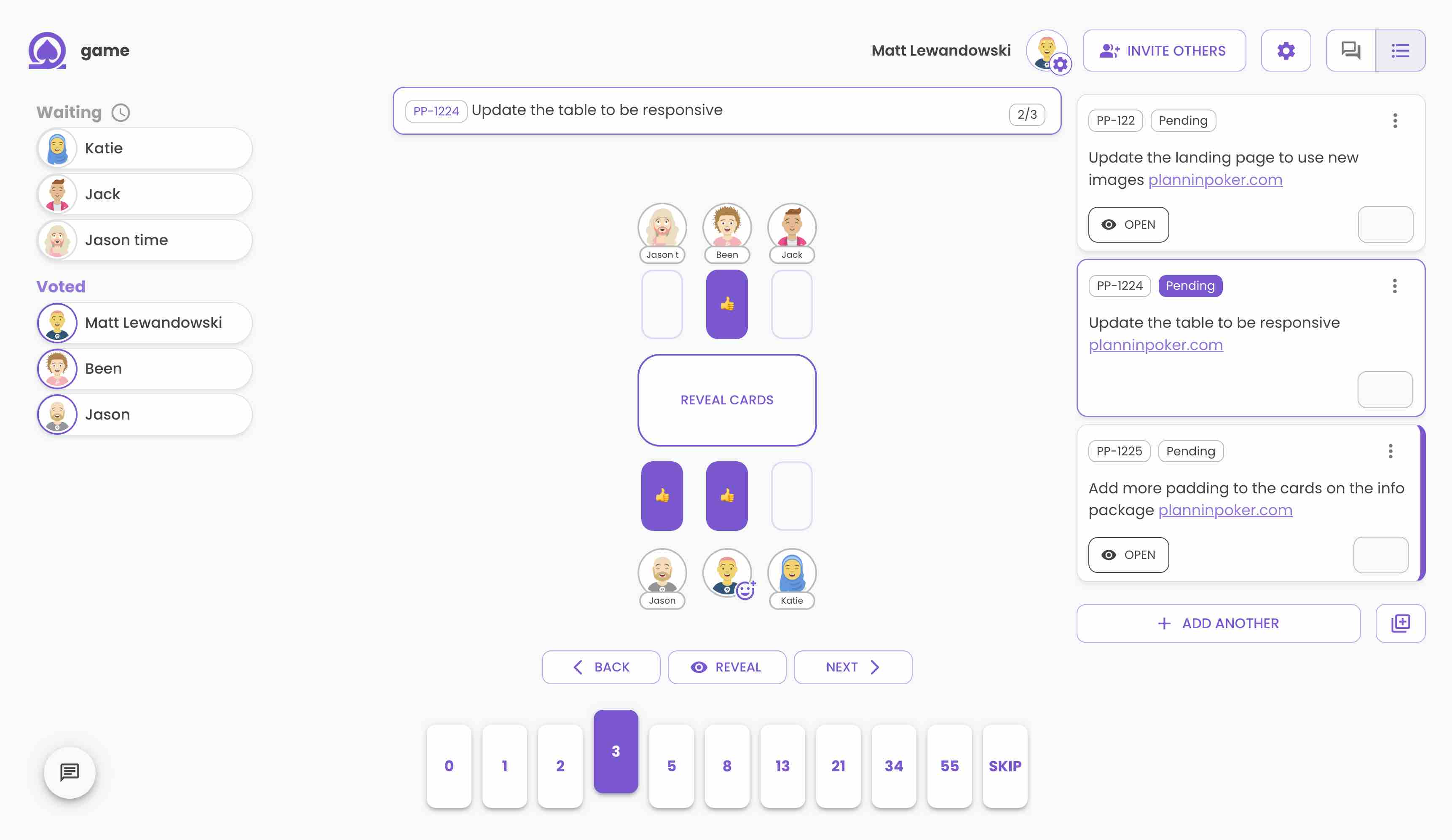 Planning Poker with asynchronous voting. Asynchronous planning poker. The user can navigate between tickets, vote, and leave comments.