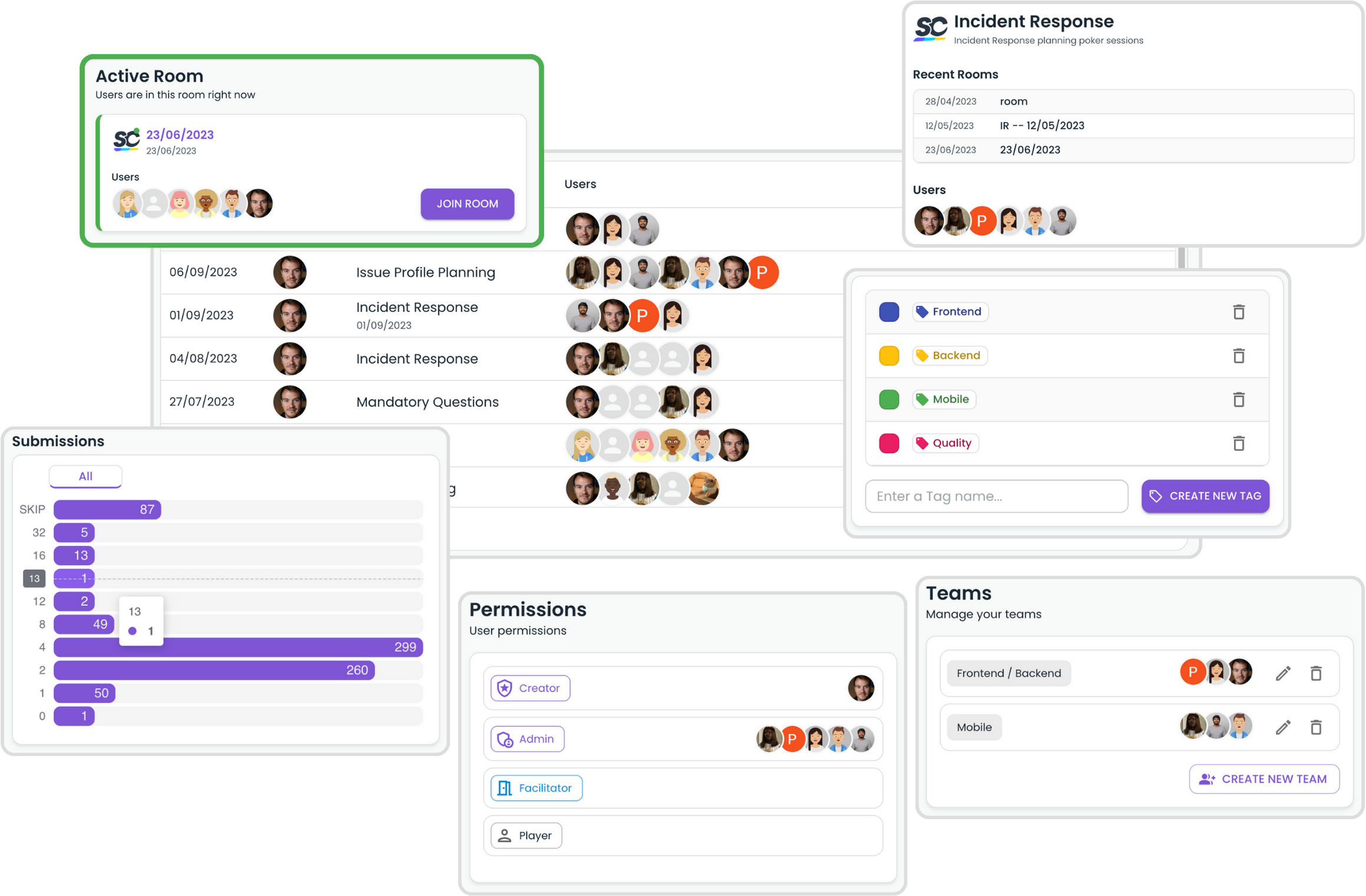 Planning Poker spaces are for organisations or large teams to manage multiple planning sessions.